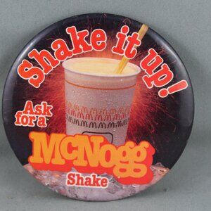 Vintage McDonalds Pin - Shake it up the McNogg-Shake - Celluloid Pin